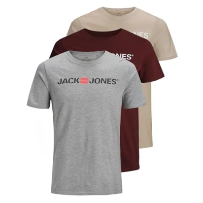 Imagen de Jack &amp; Jones Paquete de 3 Camisetas para Hombre, XXL