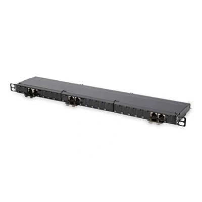 Imagen de DIGITUS LSA Patch Panel Cat 6A 24 puertos 0,5 HE Apantallado Clase EA Tapa de protección contra el polvo Negro RAL 9005