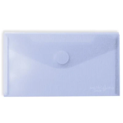 Imagen de Grafoplás Pack 5 Sobres Plástico Tamaño Recibo Cierre Velcro Azul Claro Multiline 22,5x12,5cm Polipropileno Cristal Rayado Traslúcido Perfecto para Recibos y Documentos Pequeños