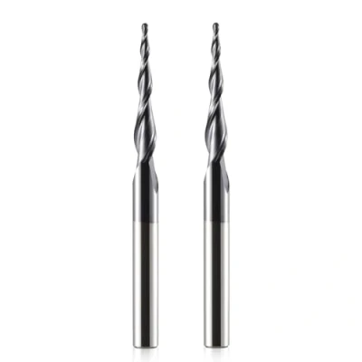 Imagen de HOZLY R0.75 Fresa cónica de cabeza CNC (2 unidades, R0.75, vástago 6 mm, 2 flautas, fresadora HRC55, 0,75 mm radio con revestimiento AlTiN para grabado 2D/3D