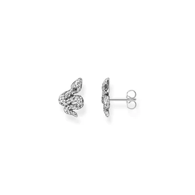 Imagen de Thomas Sabo Pendientes de serpiente en color Plata ley 925 ennegrecida con circonitas, tamaño: 13 x 9 mm, H2261 643 11, 13x9 ley, Circonia cúbica 1