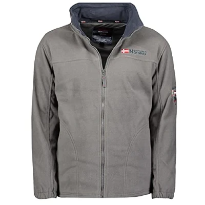 Imagen de Geographical Norway TAMAZONIE Men Grueso Y Cálido Vellón De Los Hombres Cierre Cremallera Chaqueta Invierno Sudadera Manga Larga Forrada Gris M