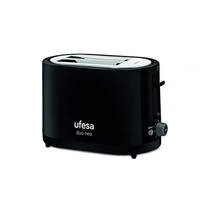 Imagen de Ufesa TT7485 Duo Neo Tostadora de 750W, 7 Niveles Tostado, 2 Ranuras para Tostadas, Función Descongelar y Recalentar, Negro