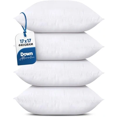 Imagen de Utopia Bedding Relleno de Cojín 43 x cm (4 Unidades), Fibra Virgen Siliconada, Almohadas Sofá (Blanco)