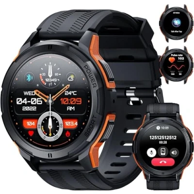 Imagen de OBA Oukitel BT10 Reloj Inteligente para Hombre con Llamadas Bluetooth 1.43 Pulgadas Pantalla AMOLED Batería 410mAh Impermeable 5ATM Monitor de Cardiaco Sueño Android iOS