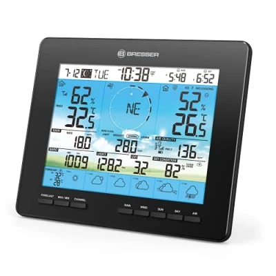 Imagen de Bresser Estación base adicional para 7003210 6 días 4CAST pantalla a color con indicador de temperatura ambiental y despertador integrado función alarma hielo.
