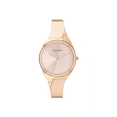 Imagen de Calvin Klein Reloj Analógico de Cuarzo para Mujer con Correa en Acero Inoxidable Color Oro Rosado 25200236