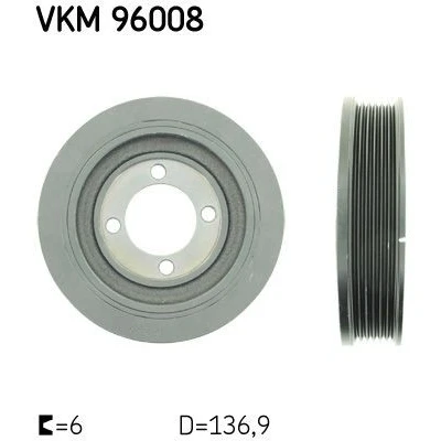 Imagen de SKF VKM 96008 Polea de Cigüeñal 136,9 6 CHEVROLET: Captiva