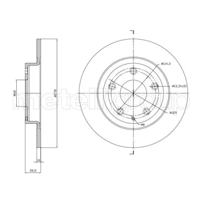 Imagen de METELLI Disco de freno MAZDA: 6 Familiar, Berlina 10,0mm 5 68,0mm macizo barnizado 23 1757C GHT226251 Discos freno,