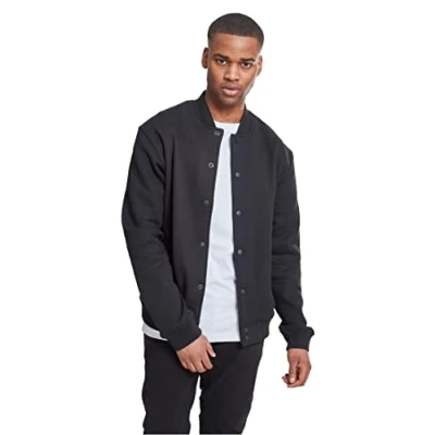 Imagen de URBAN CLASSICS Chaqueta Oldschool College de Hombre, Beisbolera estilo Retro Perfecto para la Temporada Otoño Invierno, Doble Color y Botones a Presión