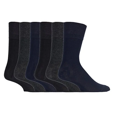 Imagen de Gentle Grip 6 pares hombre fantasia bambu calcetines sin elasticos para la circulacion (39 45 eur, SOMRM02)