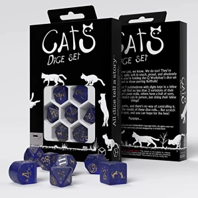 Imagen de Q Workshop 96283 Cats Modern Dice Set: Meowster (7) Cardgame
