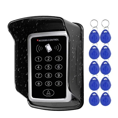 Imagen de NN99 Sistema de Control Acceso Teclado RFID Lector Tarjetas EM 125 KHz + Cubierta Impermeable a Prueba Lluvia 10pcs Llaves Apertura Puertas Exterior para el hogar
