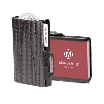 Imagen de MONDRAGHI® Mini Cartera Ultraligera, Delgada, Funda para Tarjetas de crédito y Tarjetero con Compartimento Monedas, Piel auténtica, pequeña Bolsa, evolución Negro