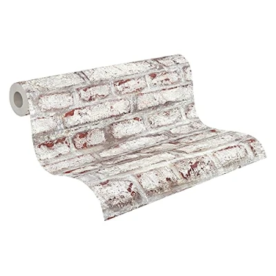 Imagen de A.S. Création Papel pintado Efecto Piedra Elements tejido no 10.05 m x 0.53 Blanco Marrón Gris Fabricado en Alemania 362801 36280 1
