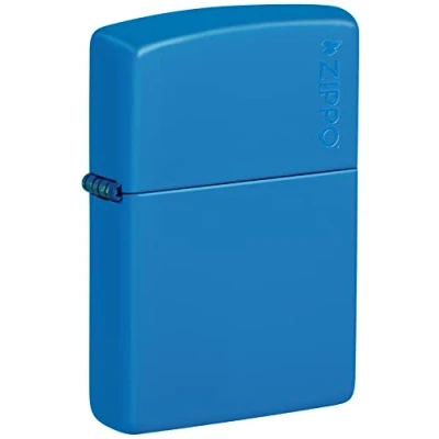 Imagen de Zippo Mechero de Bolsillo clásico con Logotipo Mate Azul Cielo