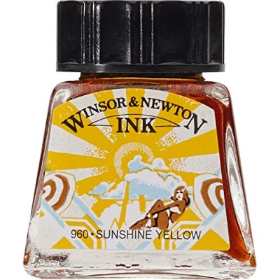 Imagen de Winsor &amp; Newton Drawing Ink Tinta de Dibujo, Verde (Sunshine Yellow), 14ml