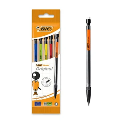 Imagen de BIC Matic Original Porte Mines 0,7 mm HB, Facile à utiliser, Pour l&#039;Ecole, au bureau ou la Maison Couleurs Assorties, Pochette de 5