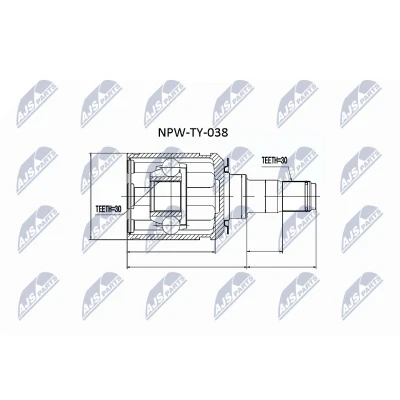 Imagen de NTY NPW TY 038 Junta Homocinética lado de engranaje, Eje delantero