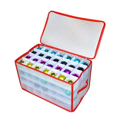 Imagen de Caja de Almacenamiento XL para Bolas Navidad 112 clasificadora Adornos Plegable
