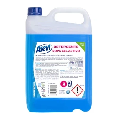 Imagen de Asevi Detergente Líquido para Lavadora Gel Activo Ropa Blanca y de Color con Fórmula Concentrada Aporta Blancura Deslumbrante Luminosidad Ideal 92 Lavados