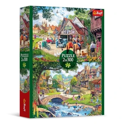 Imagen de Trefl Trébol Puzzle 2en1: Vida Idílica 2 x 500 Elementos Conjunto de Dos Rompecabezas, DIY, Diversión Creativa para Adultos y Niños a Partir 10 años, Multicolor (37494)