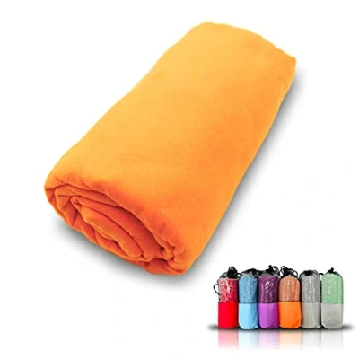 Imagen de Meishida Toalla De Microfibra Secado Super Rápido, para Deporte Gimnasio, Viaje y a la Playa, Absorbente Ultraligera (Naranja, 40 x 80 cm)