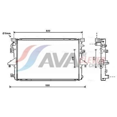Imagen de PRASCO VNA2317 Radiador, refrigeración del motor Aluminio 710 470 28 Aletas soldadas VOLKSWAGEN: Transporter 5, 5 Bus