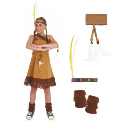 Imagen de Fun Shack Disfraz Nativa Americana Niña, Indigena Disfraces Nativos Americanos Carnaval Niña Talla S