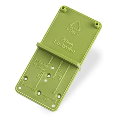 Imagen de SO TECH® Plantilla EasyGreen para taladrar bisagras Ø 26 y 35 mm, Fila de Agujeros 32 conexión excéntrico