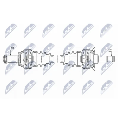 Imagen de NTY NPW BM 153 Árbol de transmisión Eje trasero, derecha 819 BMW: 5 Touring, Berlina
