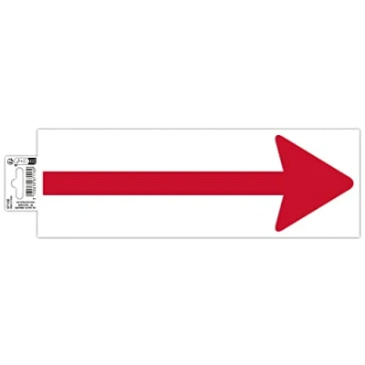 Imagen de Exacompta Ref. 67116E 1 cinta adhesiva Símbolo de marcado al suelo con forma flecha roja sobre fondo blanco PVC tratado antideslizante y resistente a los rayos UV