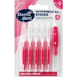 Imagen de Dontodent Cepillos interdentales (0,4 mm, ISO 0, 6 unidades), color rosa