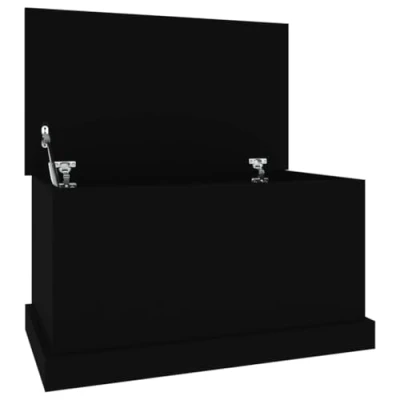 Imagen de vidaXL Baúl de almacenaje Madera contrachapada Negro 70x40x38 cm