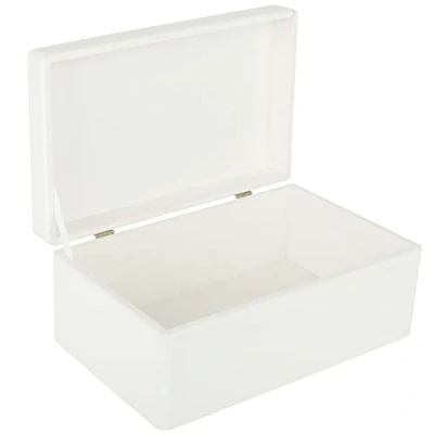 Imagen de Creative DECO Blanca Grande Caja Madera Decorativa Almacenaje 30 x 20 14 cm (+/ 1cm) con Tapa Cofre Pascua Decorar Regalo Decoupage Juguetes, Documentos, Objetos de Valor, Herramientas