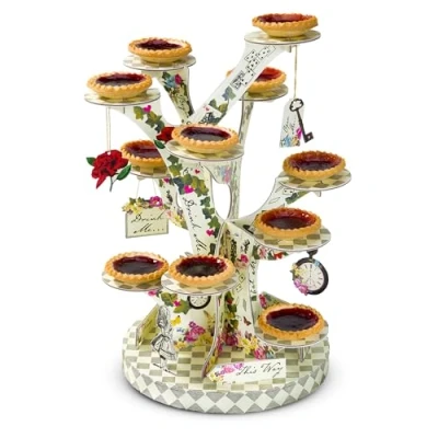 Imagen de Talking Tables Alice in Wonderland Cupcake Stand Centrepiece Mad Hatter Tea Party, Paper, Mixed Colours, Height 59cm, 23&quot;