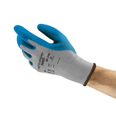 Imagen de Ansell ActivArmr 80 100 Guantes de Trabajo, Extra Resistente para Trabajos Pesadas, Guante Seguridad Usos Industriales, y Destreza, Reutilizable, Hombre Mujer, Azul, Talla L (12 Pares)