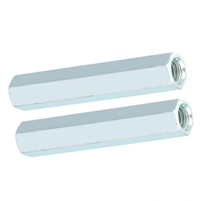 Imagen de Varilla De conexión alambre tornillo Tuerca Barra Larga Tuercas Acoplamiento, Acoplamiento Hexagonal M8 X 66 Conector Roscada Separación (2 Piezas)