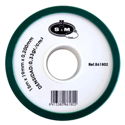 Imagen de S&amp;M 861802 Cinta deTeflón PTFE alta densidad resiste hasta 250 0,2 x 19 mm 15 m
