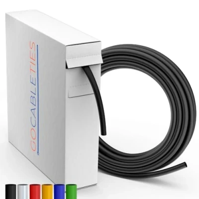 Imagen de Gocableties Mini carrete termoretractil negro 2,4 mm x 11 m Contracción 2:1 Tubo impermeable para aislamiento de cables, marcado, agrupación cables y reparaciones