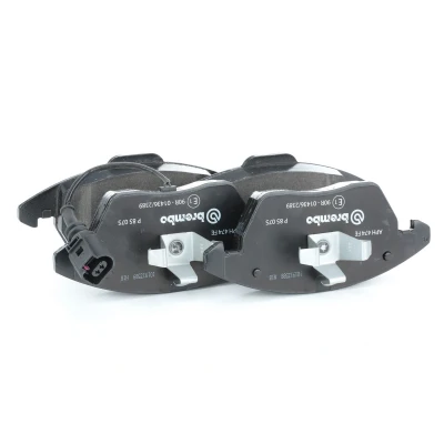 Imagen de BREMBO P 85 075 Juego de pastillas freno con contacto avisador desgaste clip émbolo sin accesorios VOLKSWAGEN: Caddy 3, Passat B6 Berlina