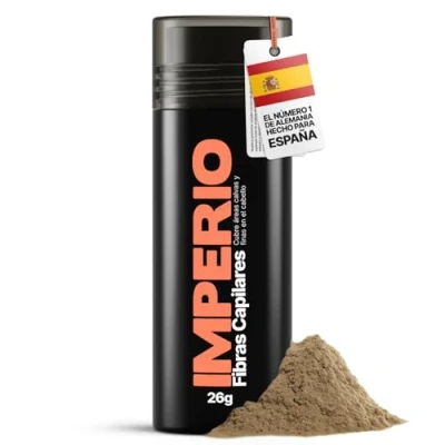 Imagen de IMPERIO Fibras Capilares y Densificador de Cabello Algodón natural. Llena engrosa su Microfibras en Polvo Para Mujeres Hombres 26g (Castaño Claro)