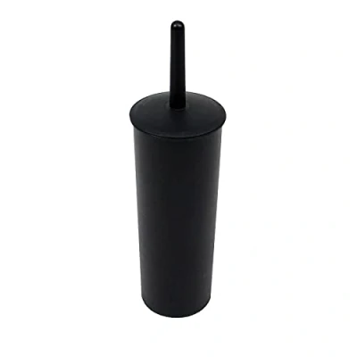 Imagen de Casaphoria Escobilla de Inodoro compacta plástico Independiente y Soporte para Almacenamiento organización del baño, Ahorro Espacio, Resistente, Limpieza Profunda, Cepillo Cubierto, Color