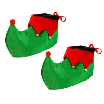 Imagen de Widmann 51947 Cubrezapatos elfo de Navidad, ayudante Papá Noel, unisex, carnaval, fiesta temática