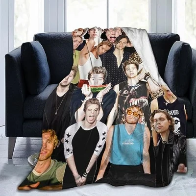 Imagen de Ldsgdfst Luke Hemmings manta de lana suave y cómoda para sofá, oficina, coche, camping, yoga, viajes, decoración del hogar, acogedora playa felpa regalo