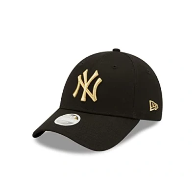 Imagen de New Era York Yankees Cap Hut Kopfbedeckung Strapback Verschluss verstellbar Damen Frauen Schwarz Gold One Size