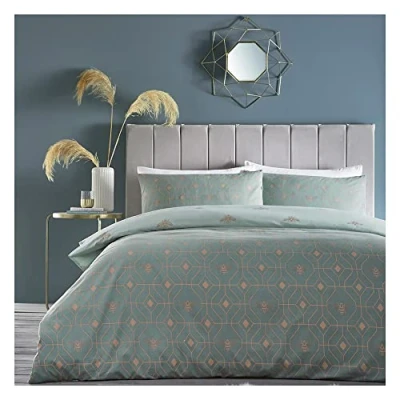 Imagen de furn. Bee Deco Juego de Funda edredón Individual, algodón, poliéster, Eau Nil