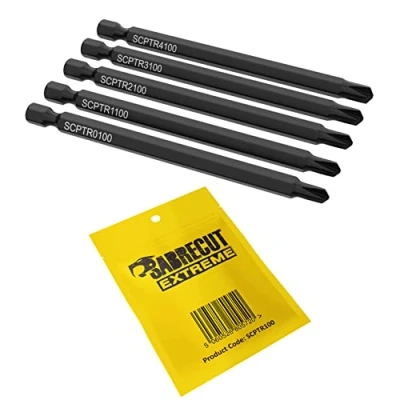 Imagen de 5 puntas de destornillador seguridad SabreCut SCPTR100 Tri Wing TriWing, tamaños punta 0 1 2 3 4 x 100 mm (longitud)