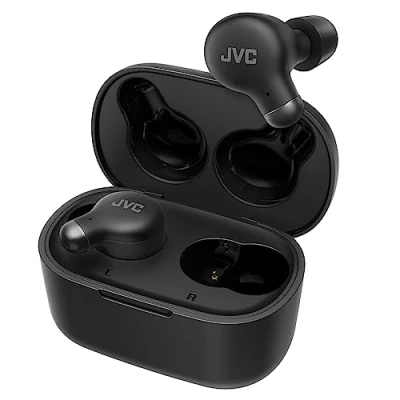 Imagen de JVC HA Z250T Auriculares Inalámbricos con Bluetooth 5.3, 28 Horas de Batería, Certificación IPX4, Solo 5,1g Peso, Cancelación Ruido, 3 Pares Almohadillas Silicona y 2 Espuma, Negro
