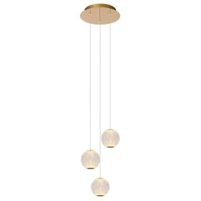 Imagen de Lucide Lámpara colgante Cintra LED, Ø 25 cm, transparente/oro, acrílico